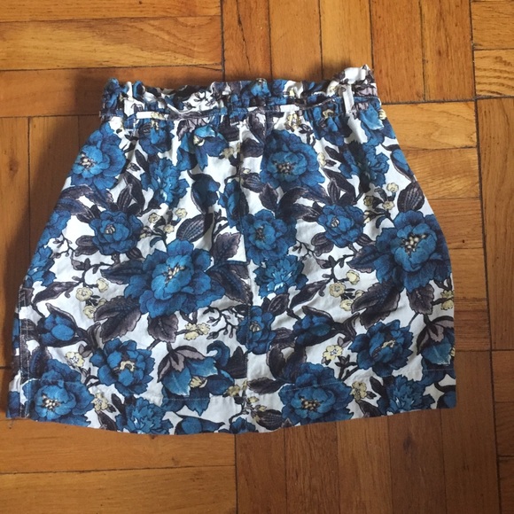 LOFT Linen Floral Skirt with pockets XXSP - Picture 2 of 8